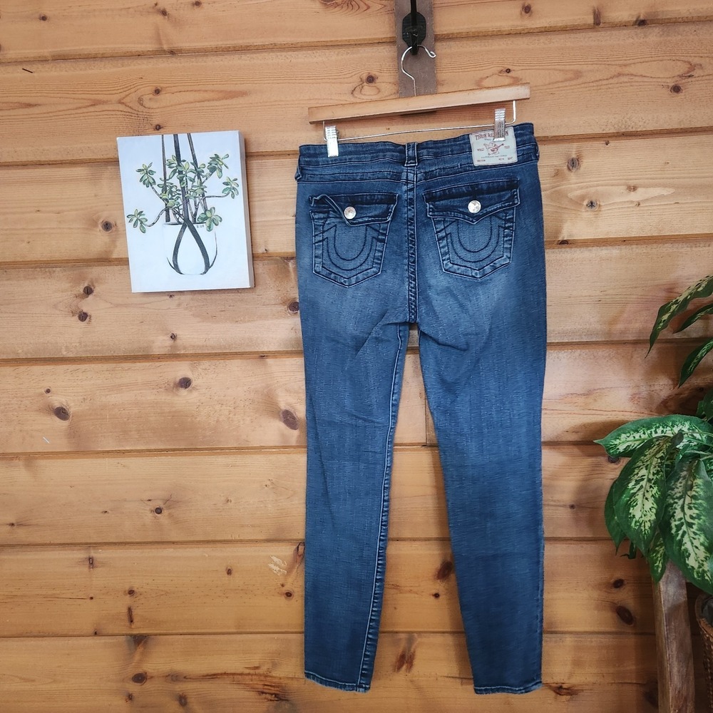 True Religion Jennie Curvy Mid Rise Super Skinny Stretch Jean Huld Wash Sz 29 - Picture 3 of 8